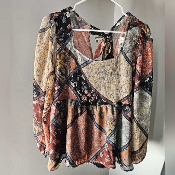 NWT American Eagle Bohemian style Flowy Blouse - Picture 6 of 7